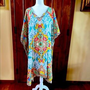 Johnny Was Multicolor Floral Kaftan